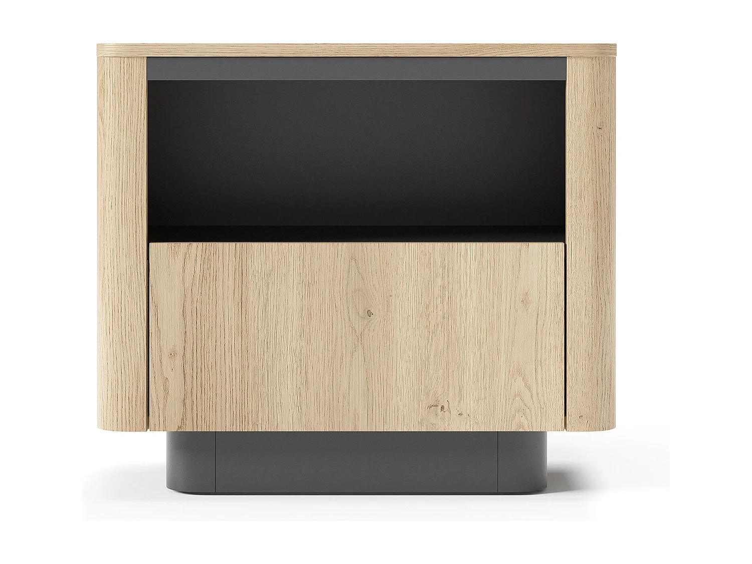 Comodino moderno 63x50 cm con vano a giorno e cassetto CMLK13