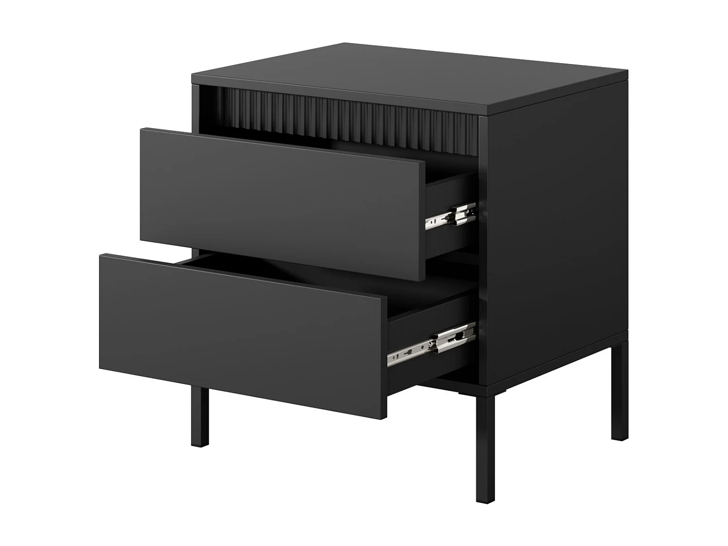 Comodino moderno con piedini alti 53,5x56,2 cm nero CMLK16