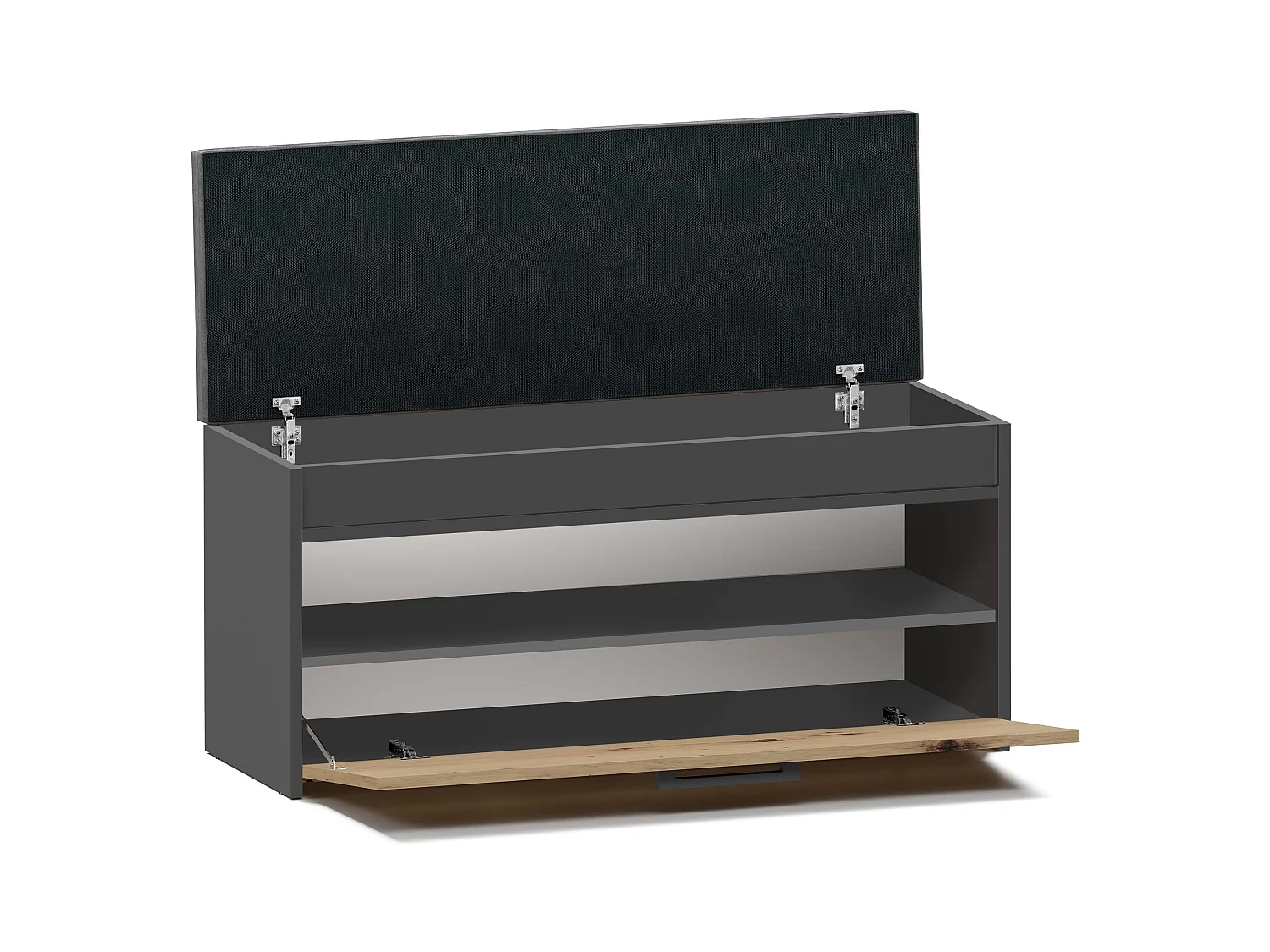 Scarpiera con panca 100x49x35 cm rovere e antracite SCAT6