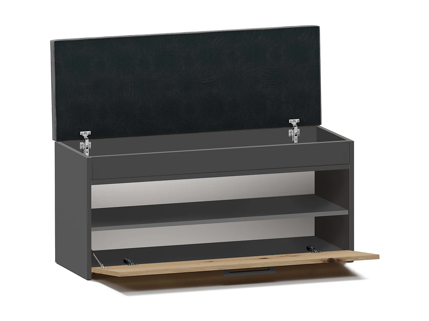 Scarpiera con panca 100x49x35 cm rovere e antracite SCAT6