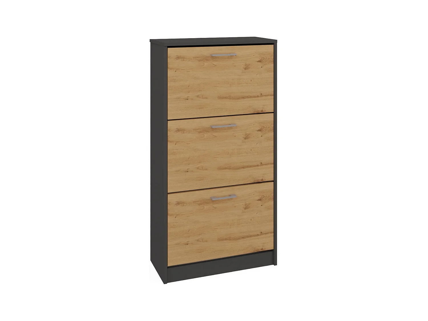 Scarpiera moderna 60x116x28 cm rovere e antracite SCAT3