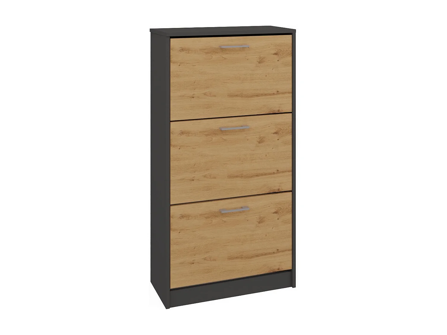 Scarpiera moderna 60x116x28 cm rovere e antracite SCAT3