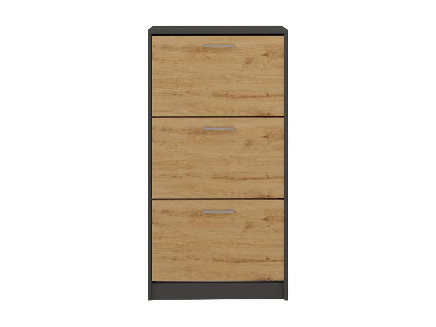 Scarpiera moderna 60x116x28 cm rovere e antracite SCAT3
