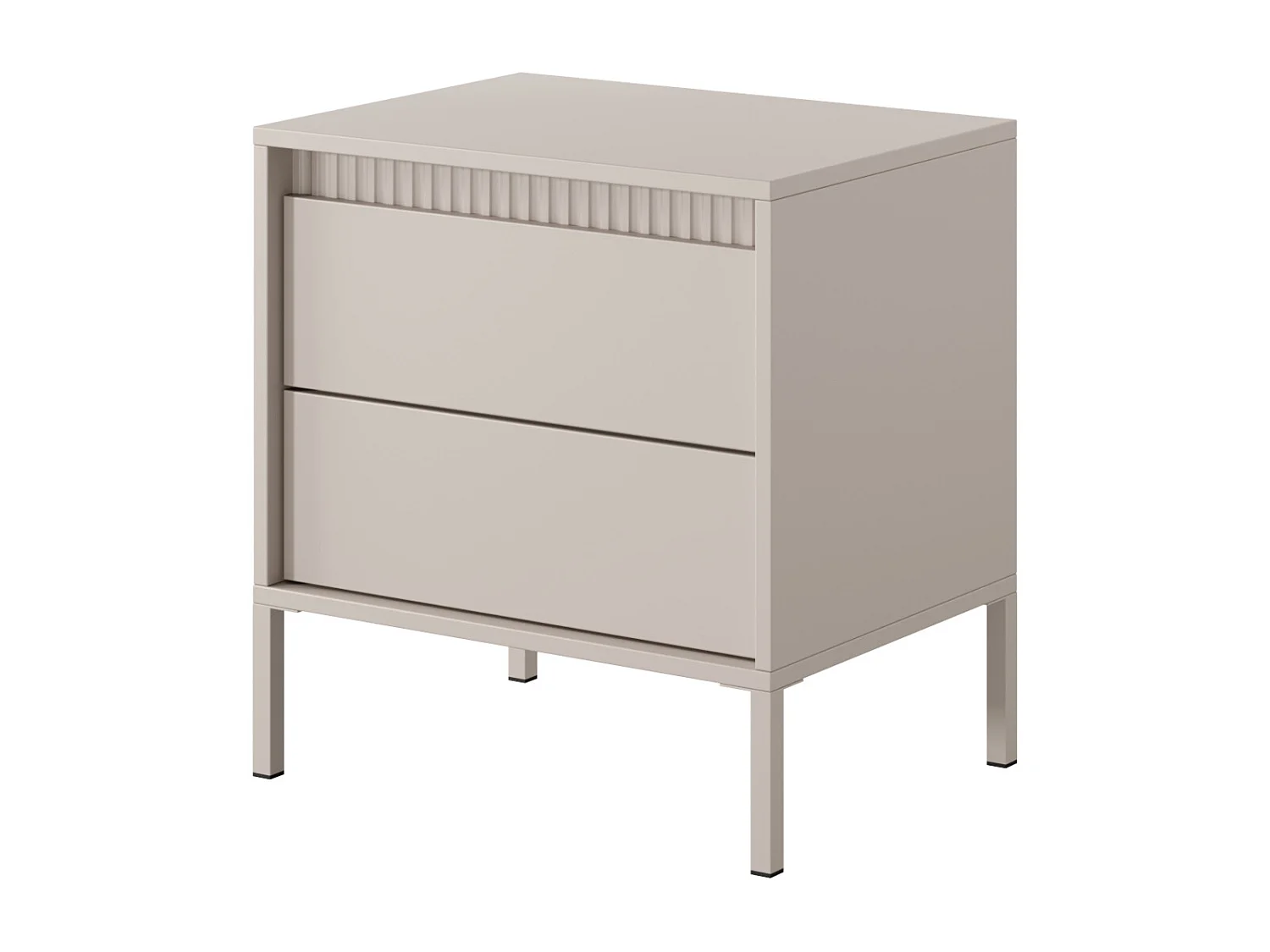 Comodino moderno con piedini alti 53,5x56,2 cm beige CMLK16