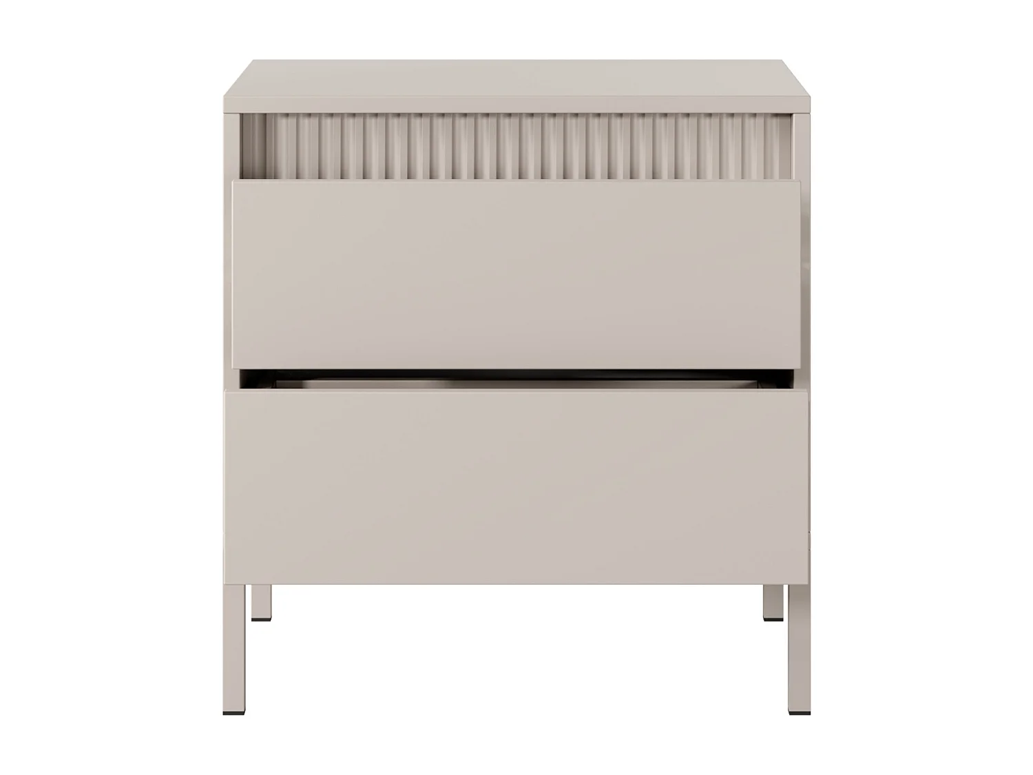 Comodino moderno con piedini alti 53,5x56,2 cm beige CMLK16