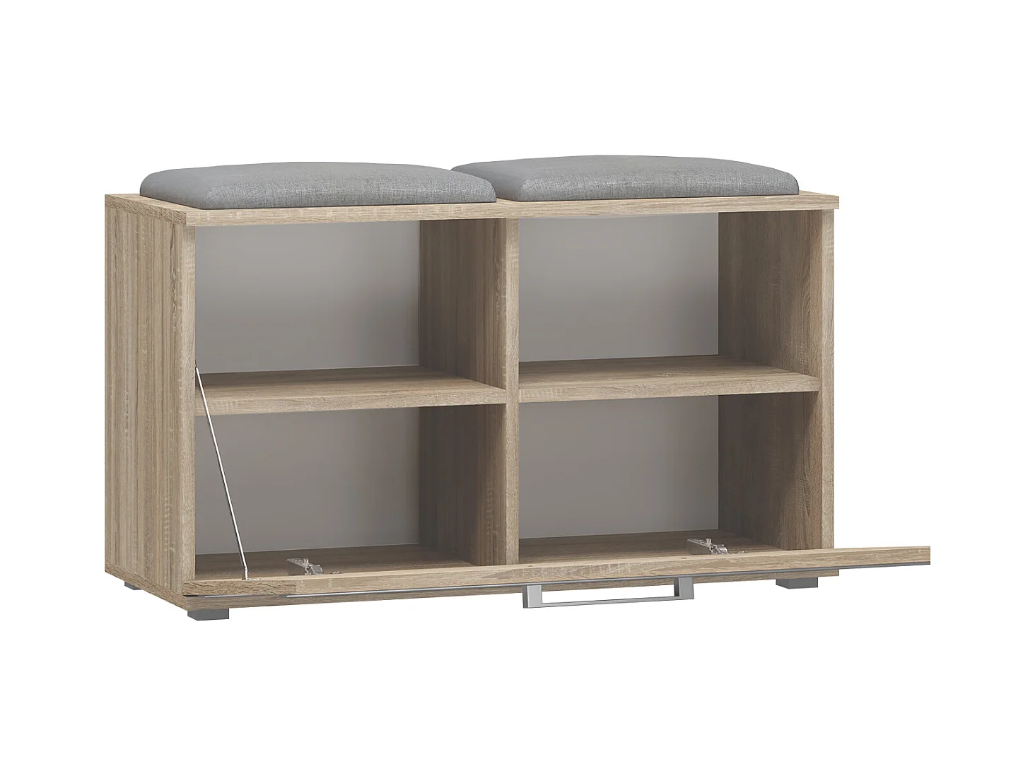 Scarpiera salvaspazio 85x45x35 con seduta rovere chiaro SCAT5