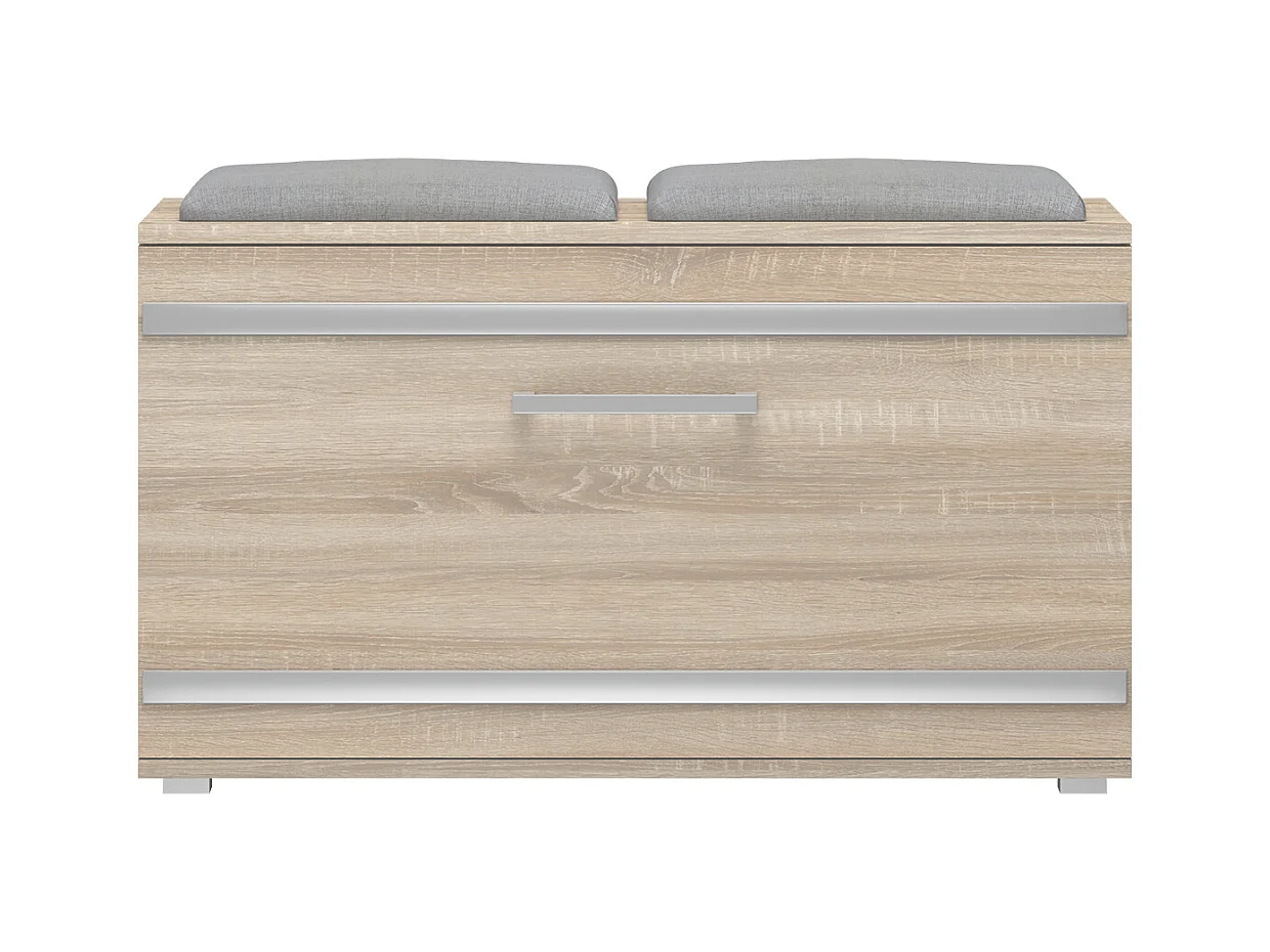 Scarpiera salvaspazio 85x45x35 con seduta rovere chiaro SCAT5