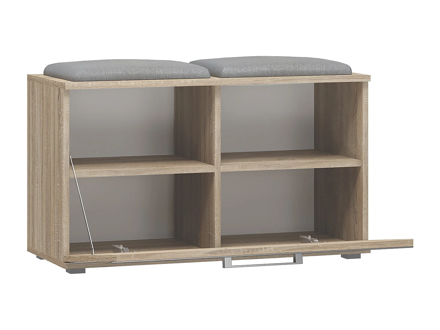 Scarpiera salvaspazio 85x45x35 con seduta rovere chiaro SCAT5