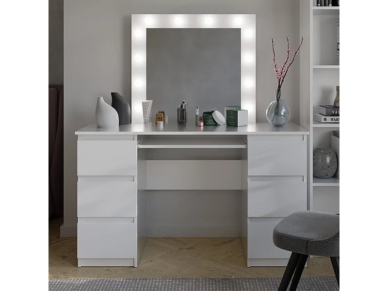 Toeletta trucco moderna con specchio bianca TOT3