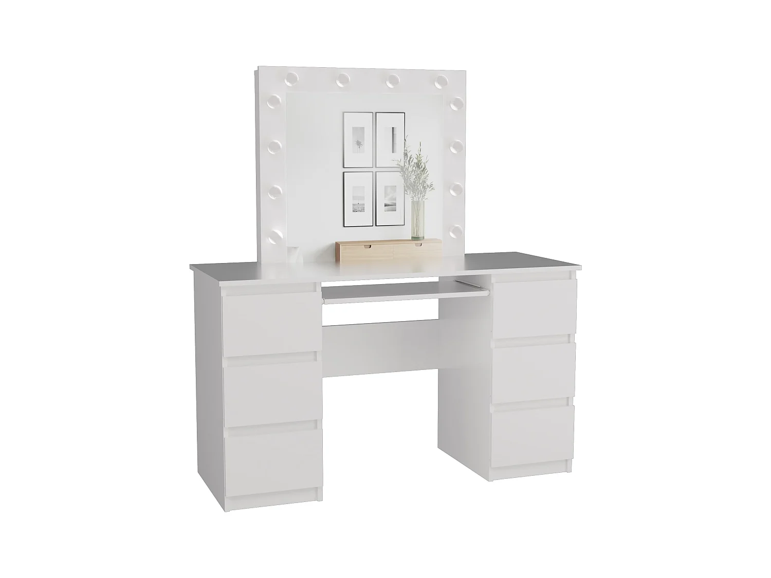 Toeletta trucco moderna con specchio bianca TOT3