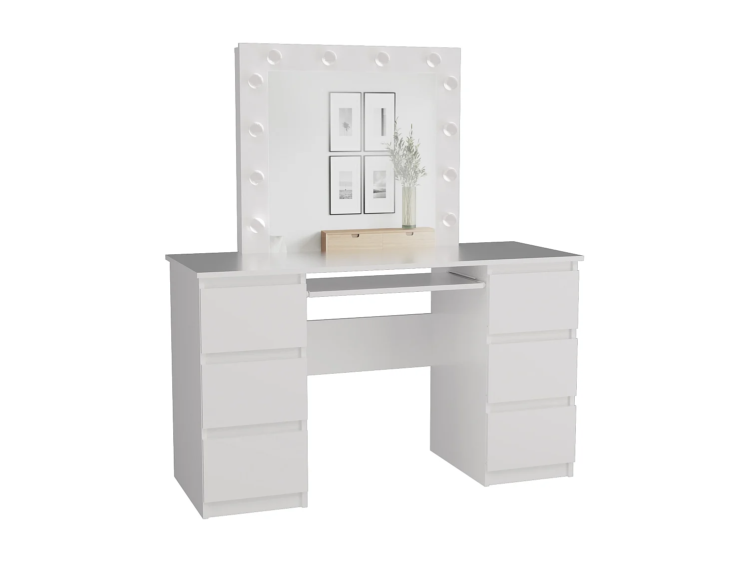 Toeletta trucco moderna con specchio bianca TOT3