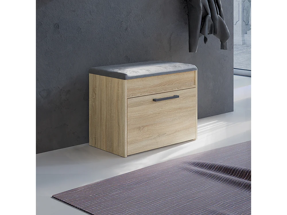 Scarpiera con panca 60x49x35 cm rovere chiaro SCAT7