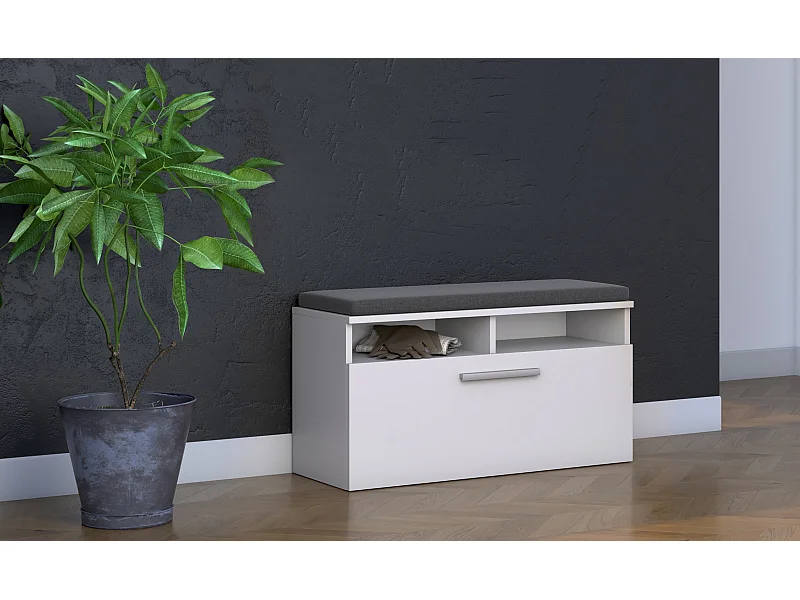 Scarpiera con seduta 85x46x35 cm bianca SCAT4