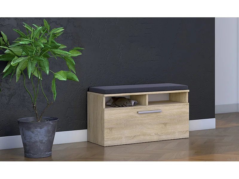 Scarpiera con seduta 85x46x35 cm rovere chiaro SCAT4