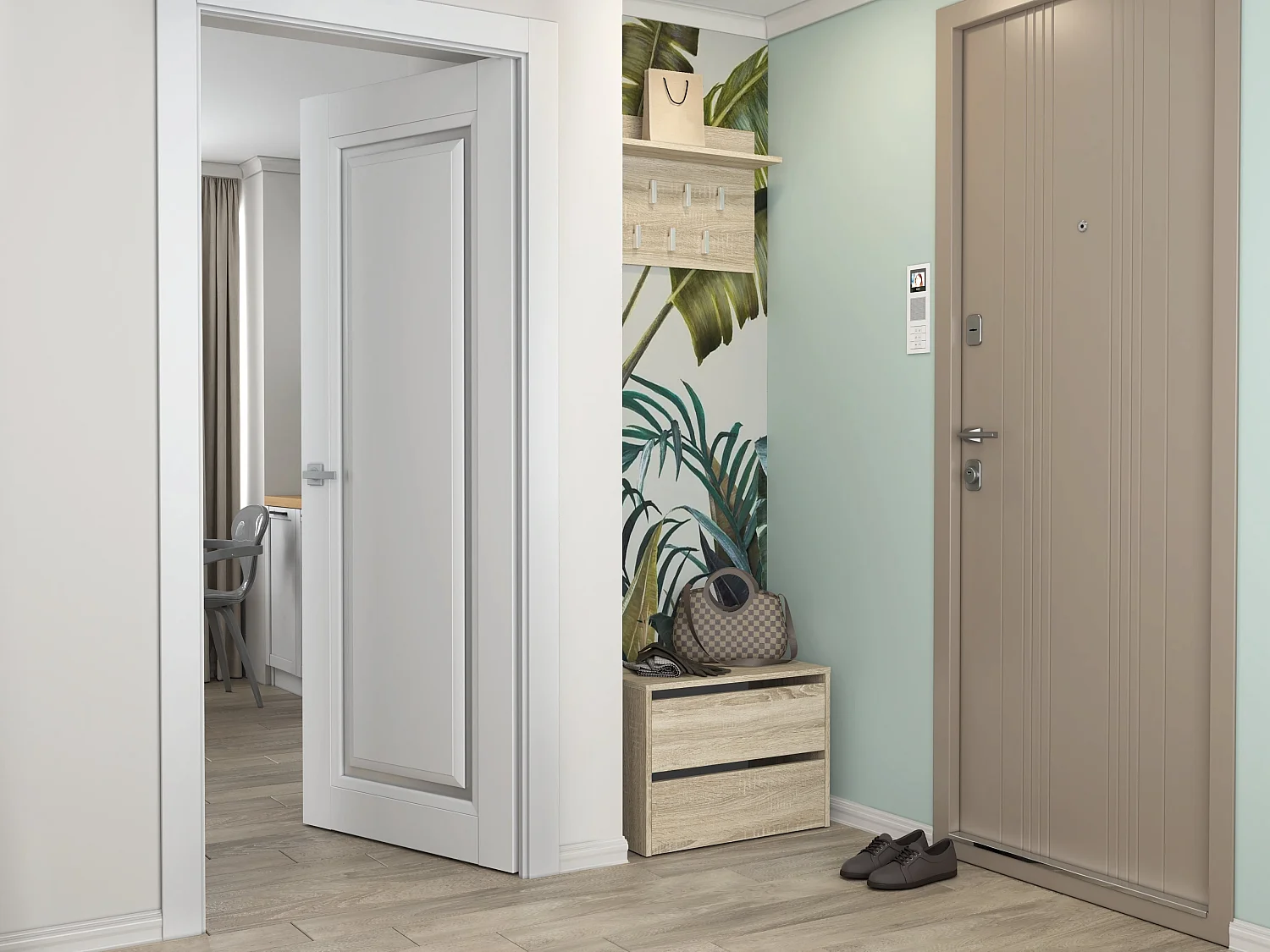 Scarpiera piccola per ingresso 60x44x36 cm rovere chiaro SCAT1