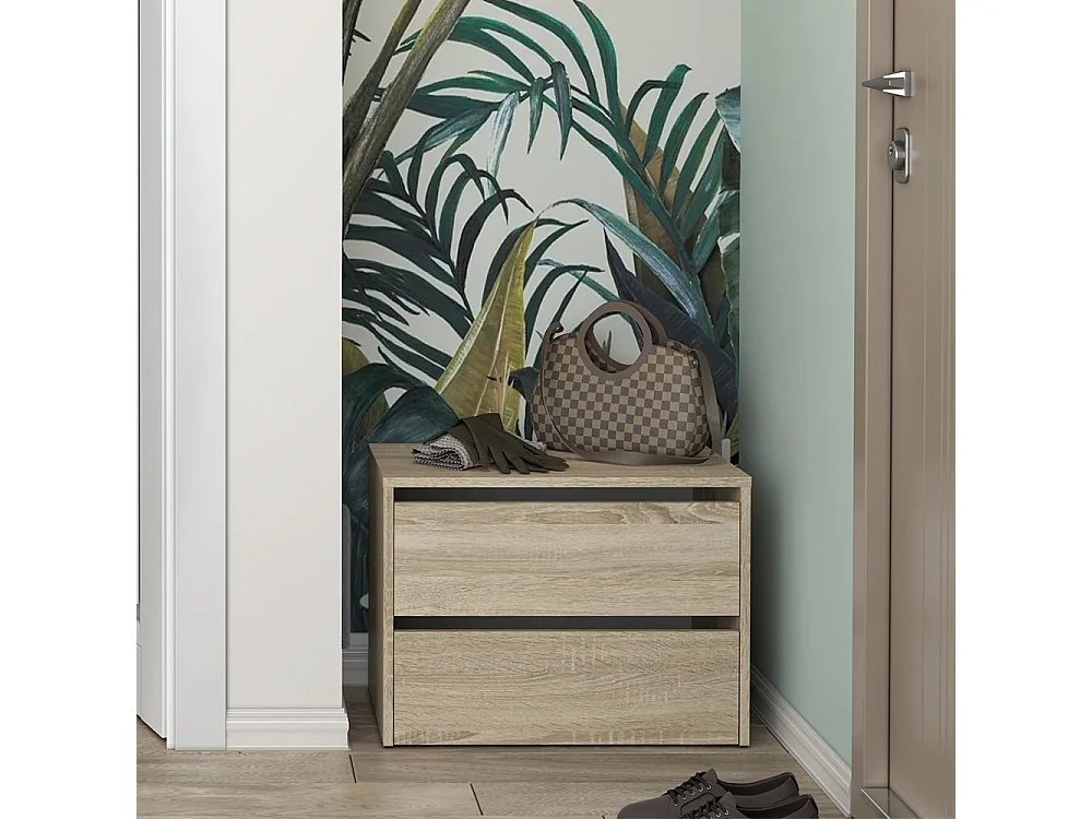 Scarpiera piccola per ingresso 60x44x36 cm rovere chiaro SCAT1