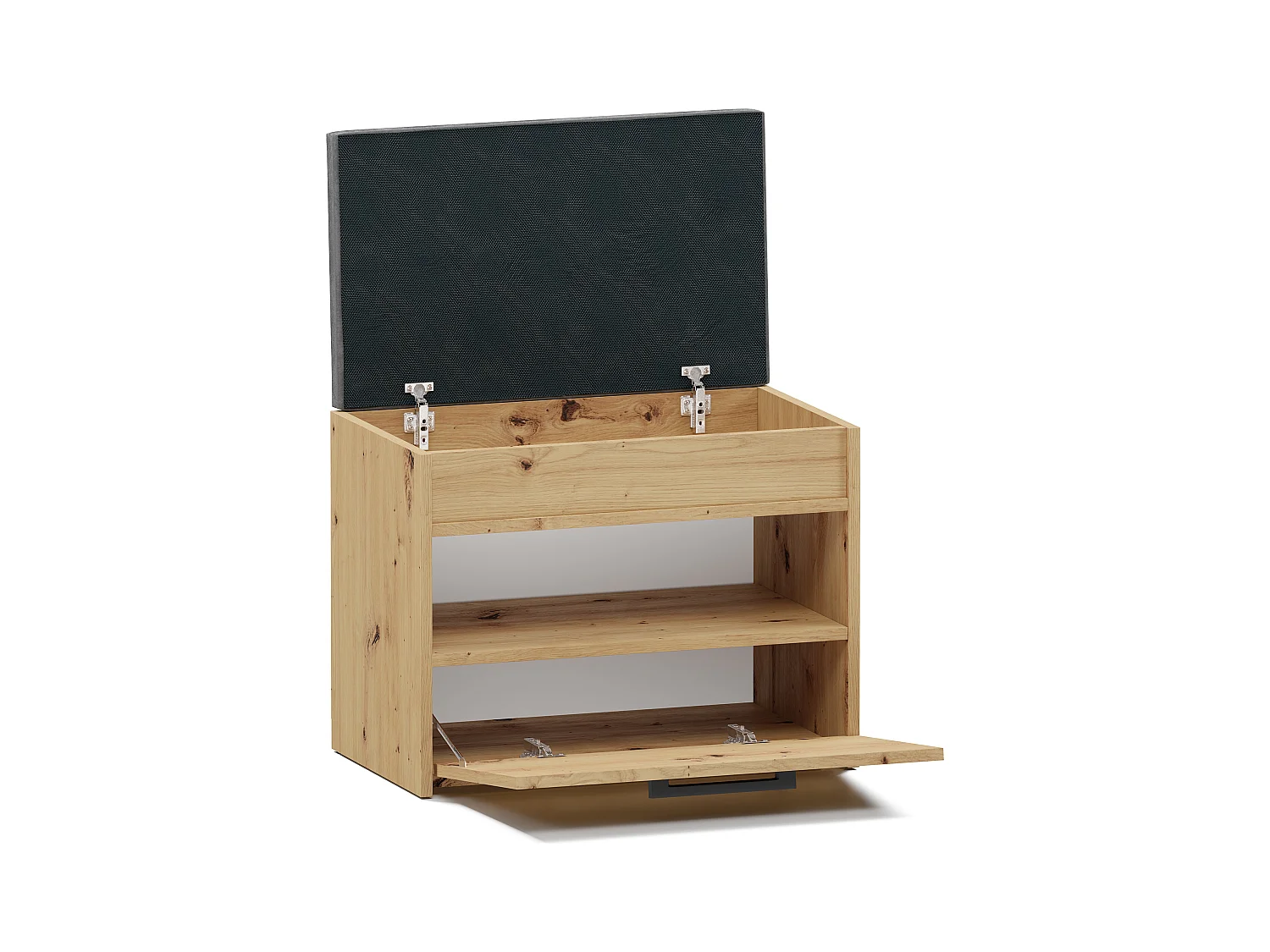 Scarpiera con panca 60x49x35 cm rovere naturale SCAT7