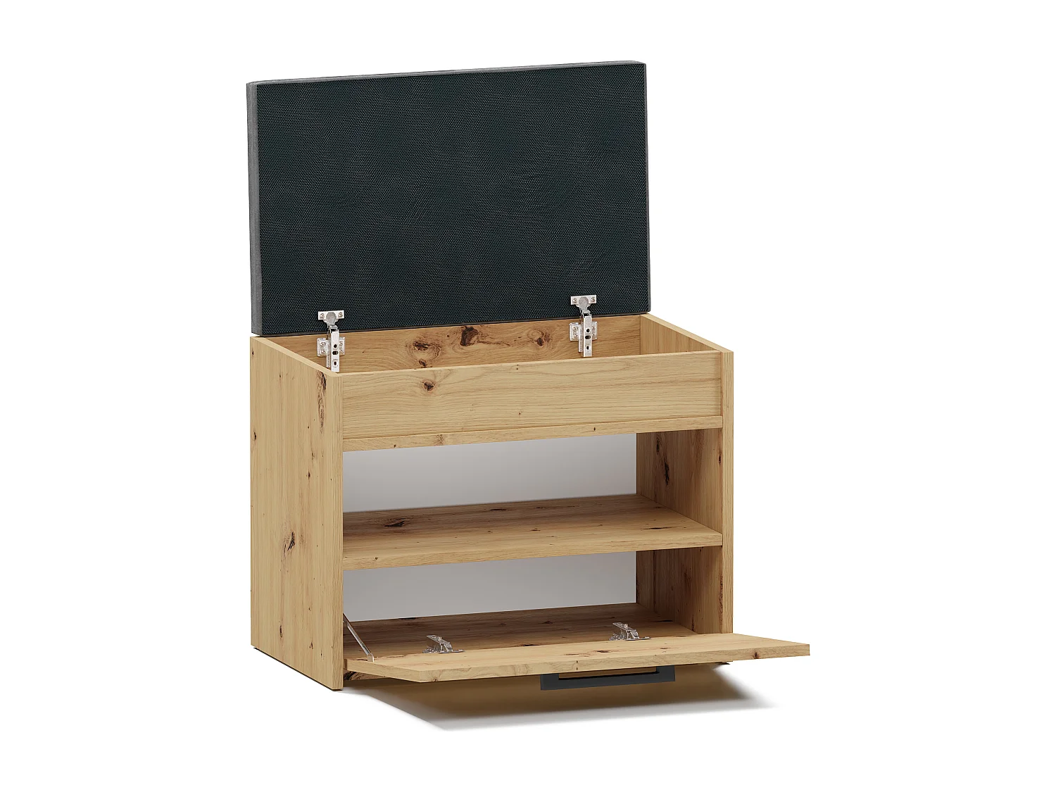 Scarpiera con panca 60x49x35 cm rovere naturale SCAT7