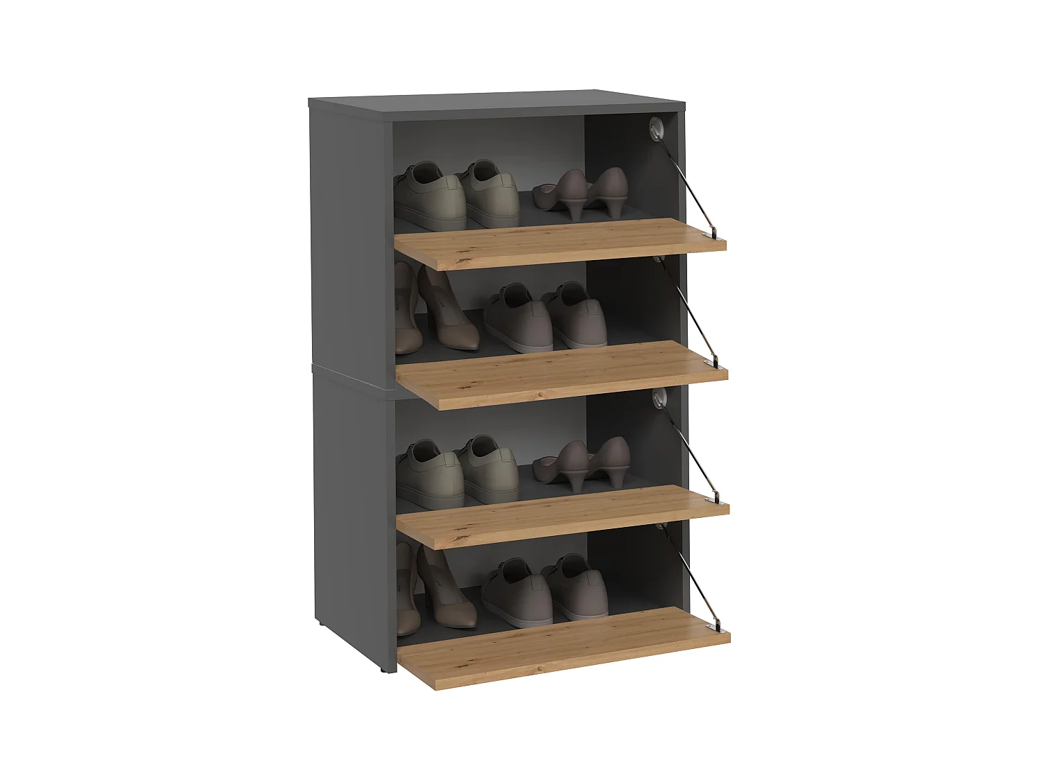 Scarpiera ingresso 60x88x36 cm rovere e antracite SCAT2