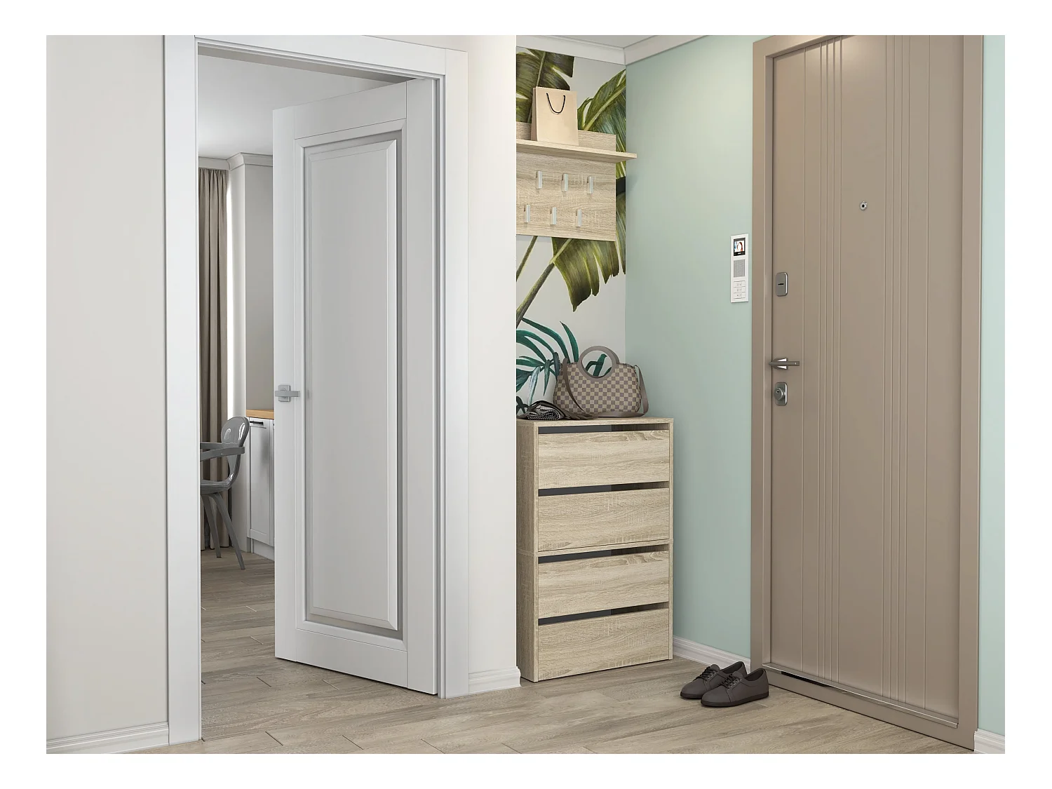 Scarpiera ingresso 60x88x36 cm rovere chiaro SCAT2