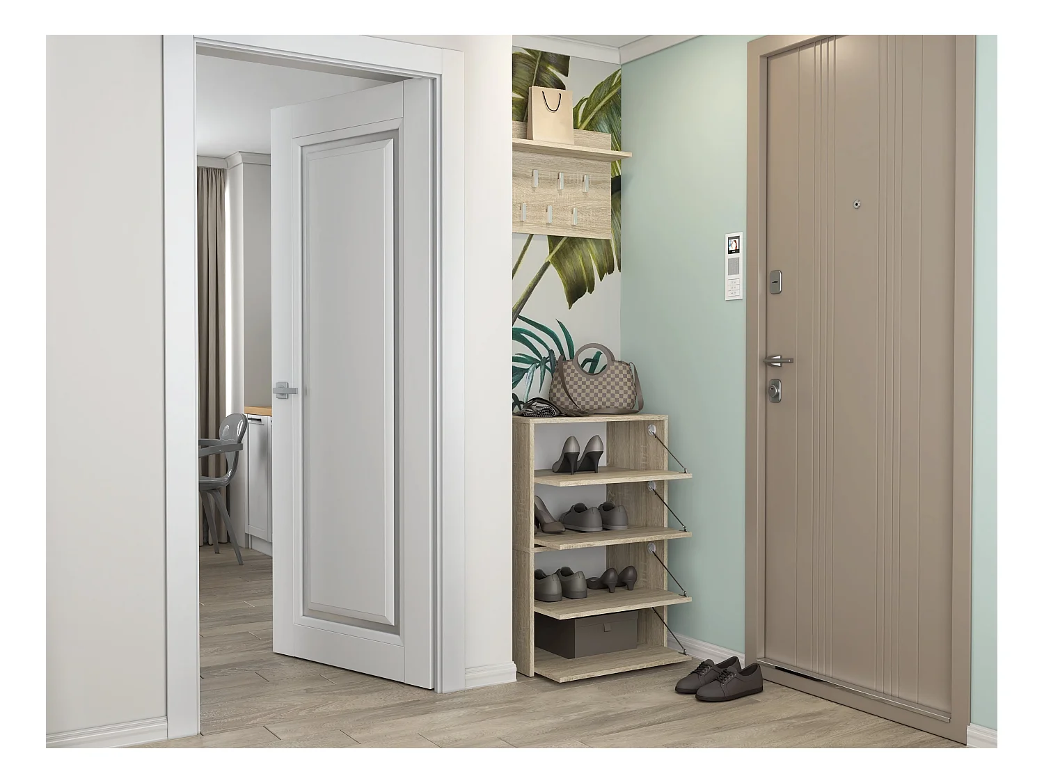 Scarpiera ingresso 60x88x36 cm rovere chiaro SCAT2