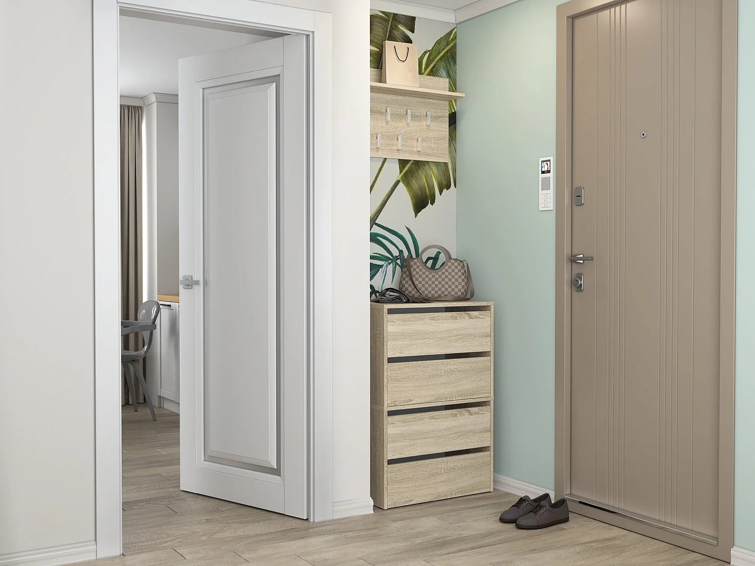 Scarpiera ingresso 60x88x36 cm rovere chiaro SCAT2