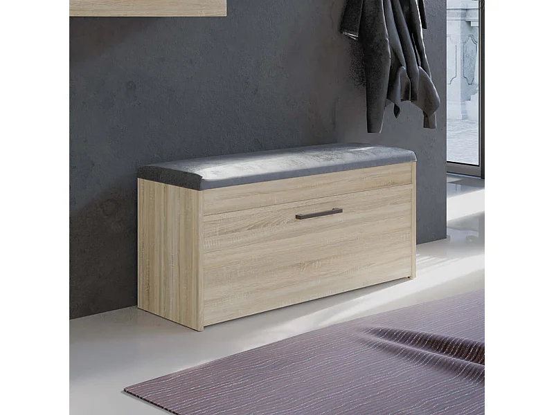 Scarpiera con panca 100x49x35 cm rovere chiaro SCAT6