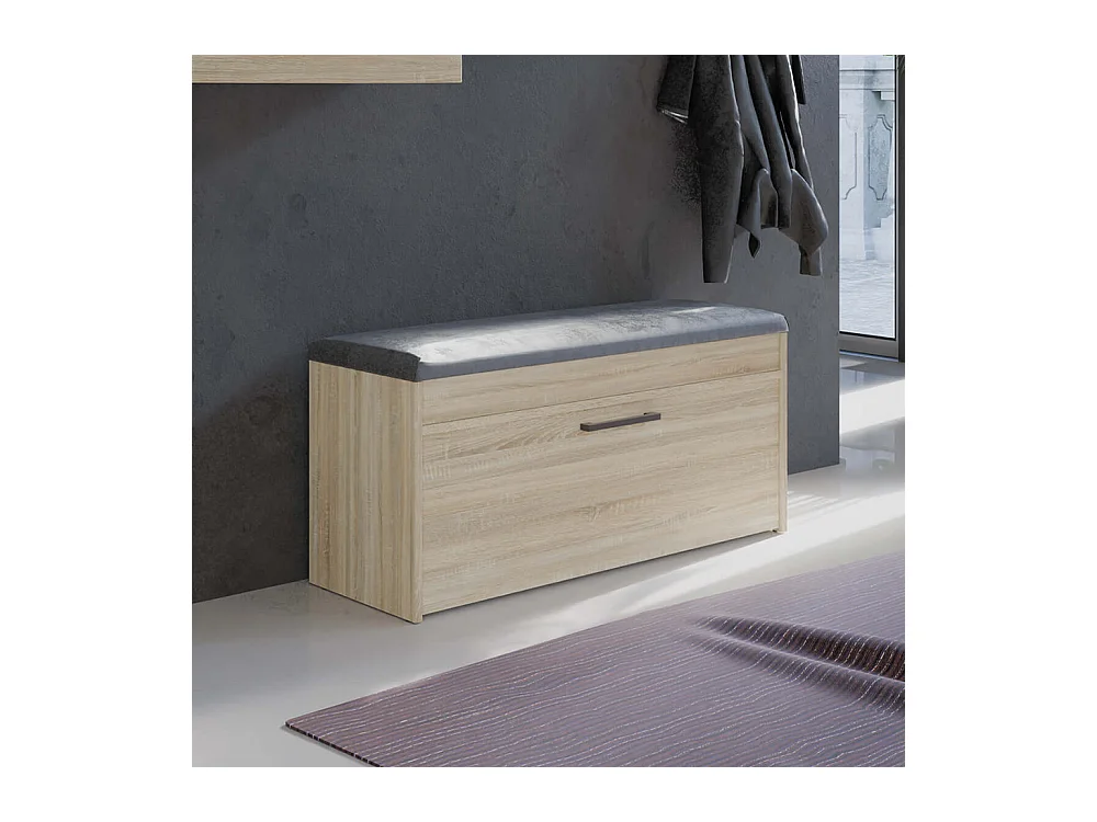 Scarpiera con panca 100x49x35 cm rovere chiaro SCAT6