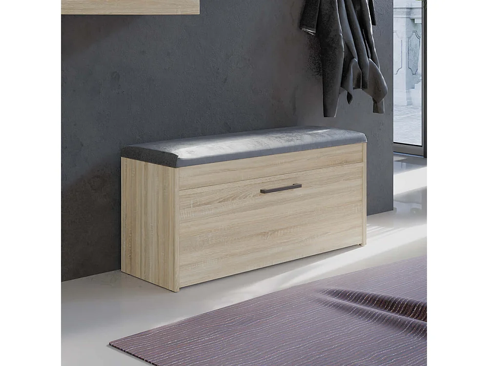 Scarpiera con panca 100x49x35 cm rovere chiaro SCAT6