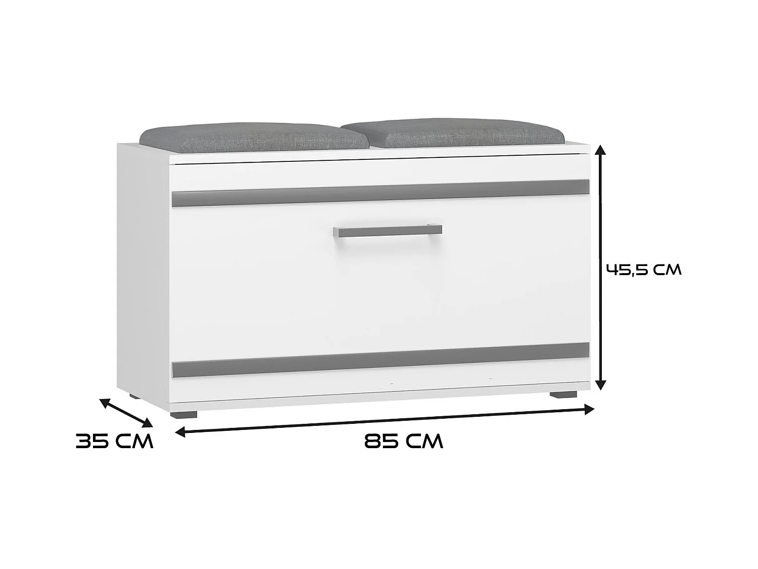 Scarpiera salvaspazio 85x45x35 con seduta bianca SCAT5