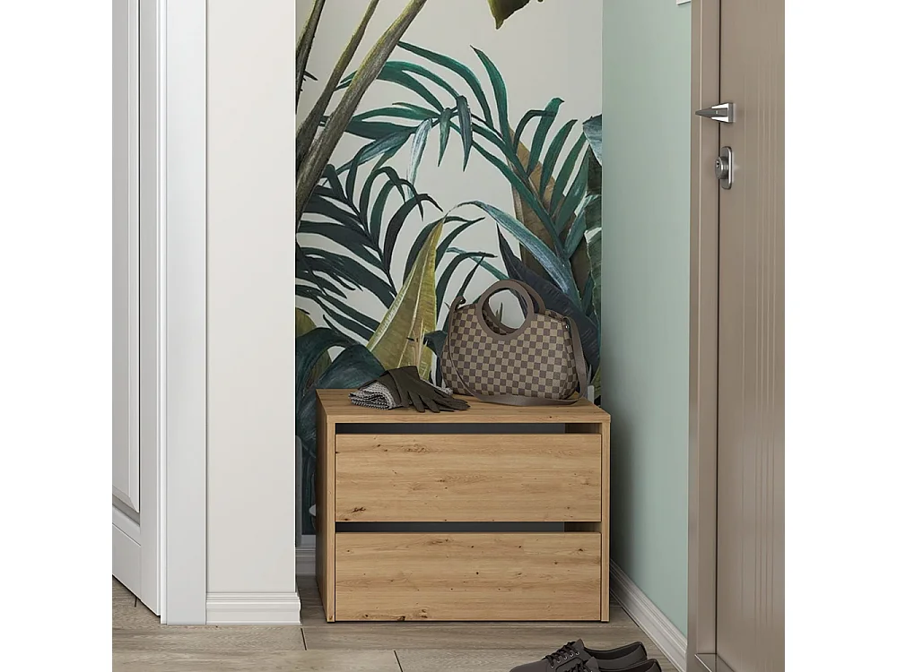 Scarpiera piccola per ingresso 60x44x36 cm rovere SCAT1