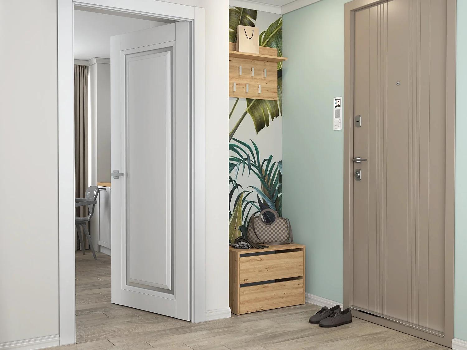 Scarpiera piccola per ingresso 60x44x36 cm rovere SCAT1