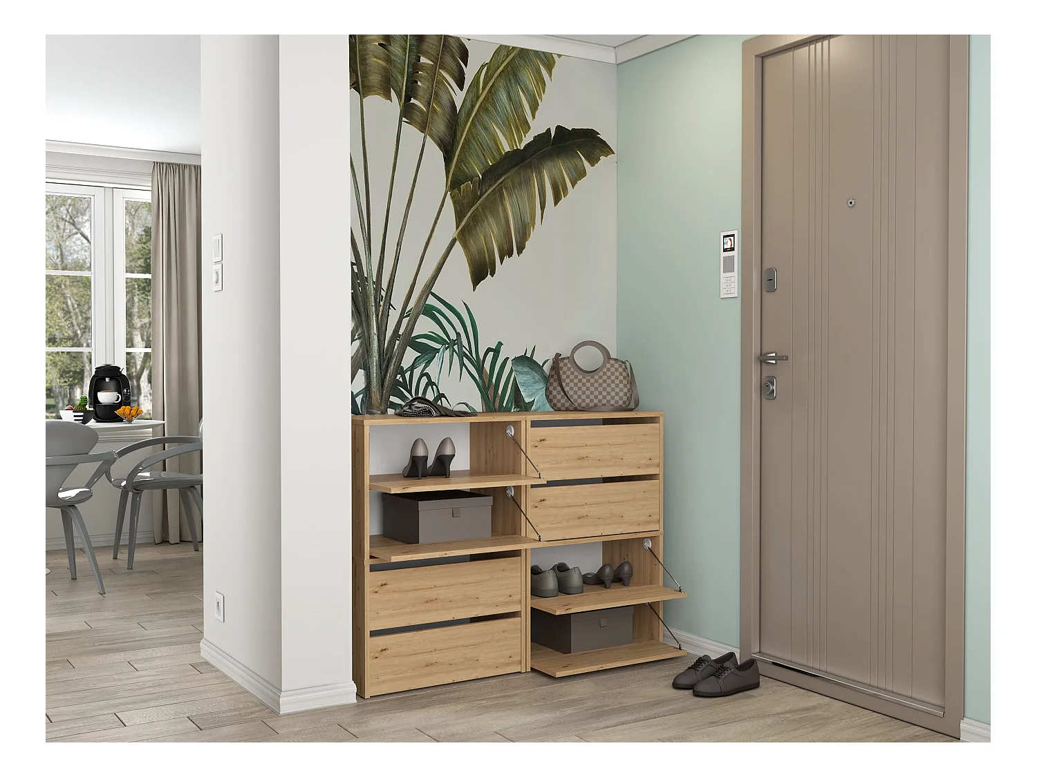 Scarpiera ingresso 60x88x36 cm rovere SCAT2