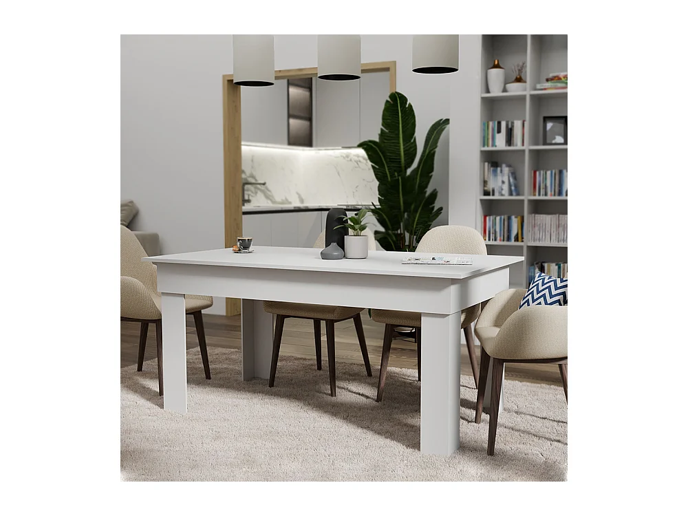 Tavolo da pranzo 160x75x80 cm bianco TPT1
