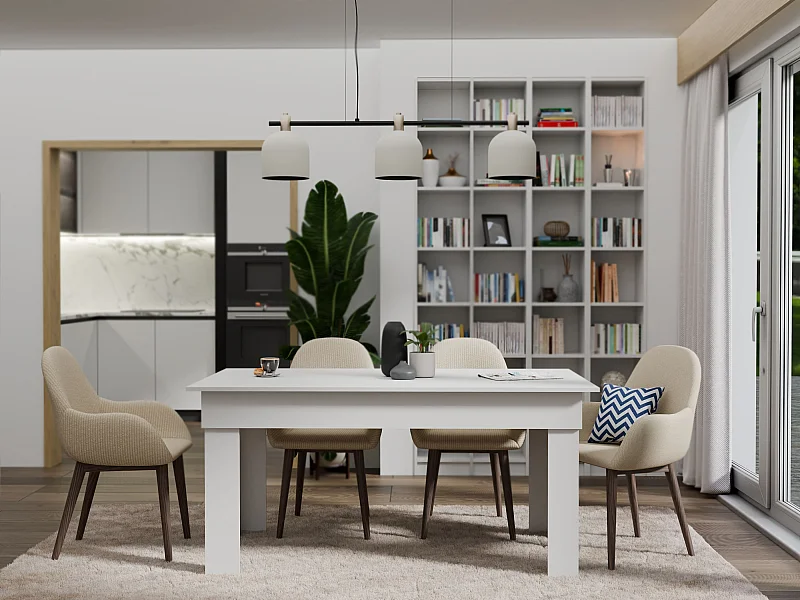 Tavolo da pranzo 160x75x80 cm bianco TPT1