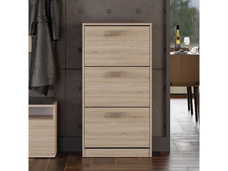 Scarpiera moderna 60x116x28 cm rovere chiaro SCAT3