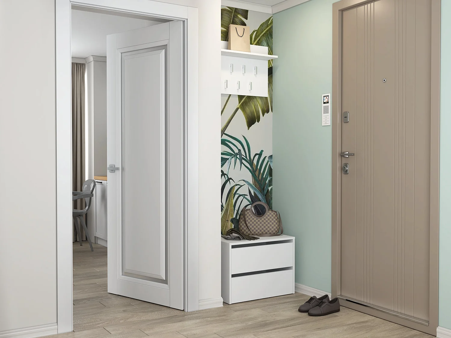 Scarpiera piccola per ingresso 60x44x36 cm bianco SCAT1