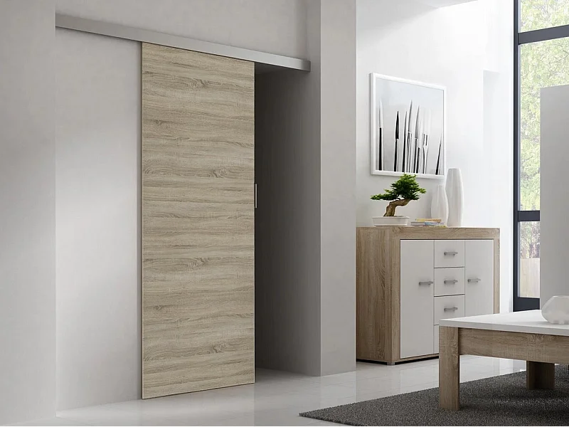 Porta scorrevole da interno 86x205cm binario singolo rovere chiaro PST1