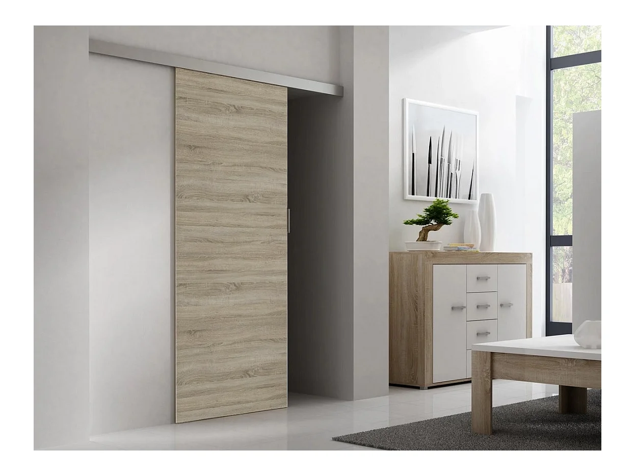 Porta scorrevole da interno 86x205cm binario singolo rovere chiaro PST1