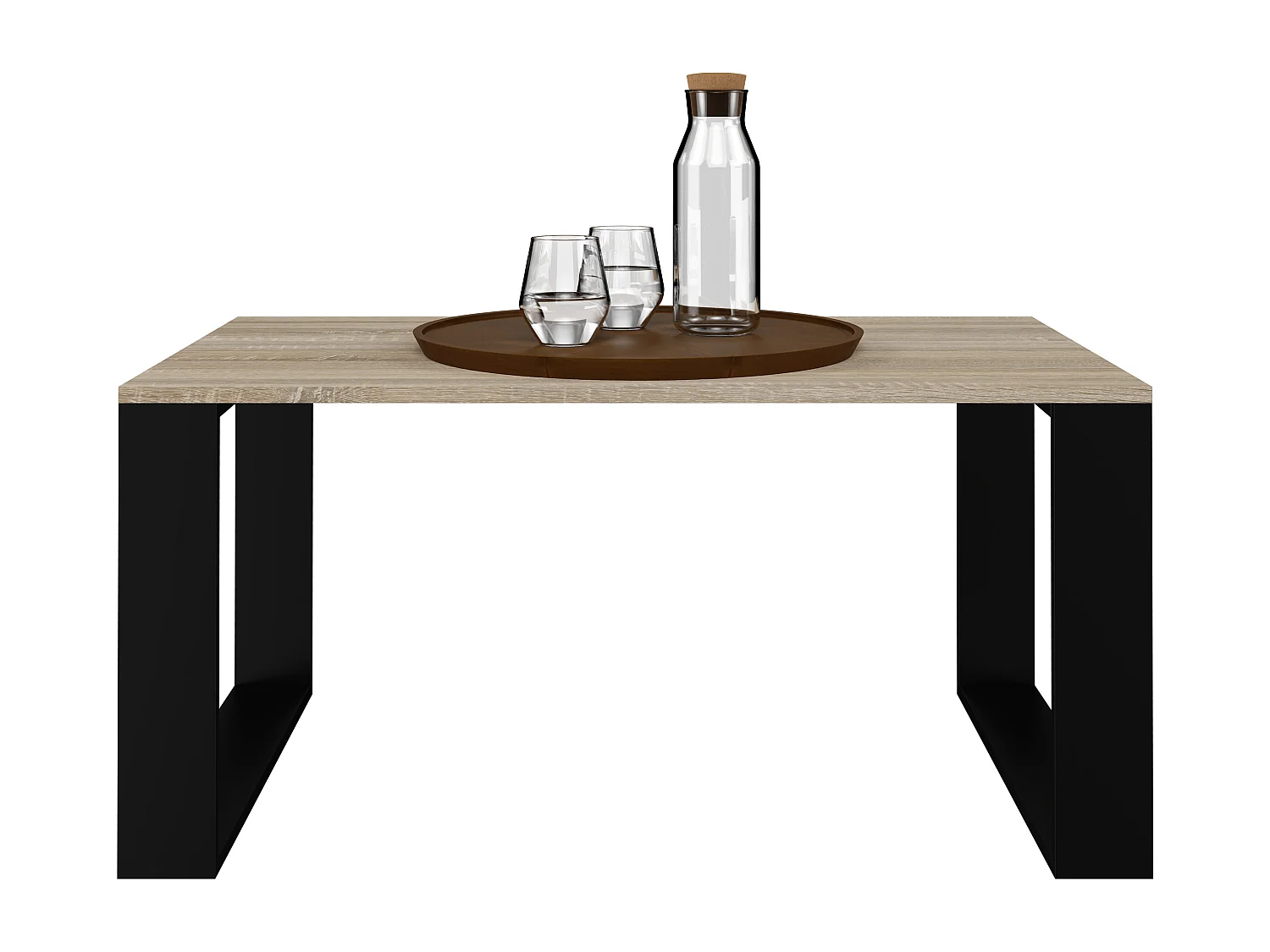 Tavolino da salotto moderno 58x50x90 cm rovere chiaro/nero TST8