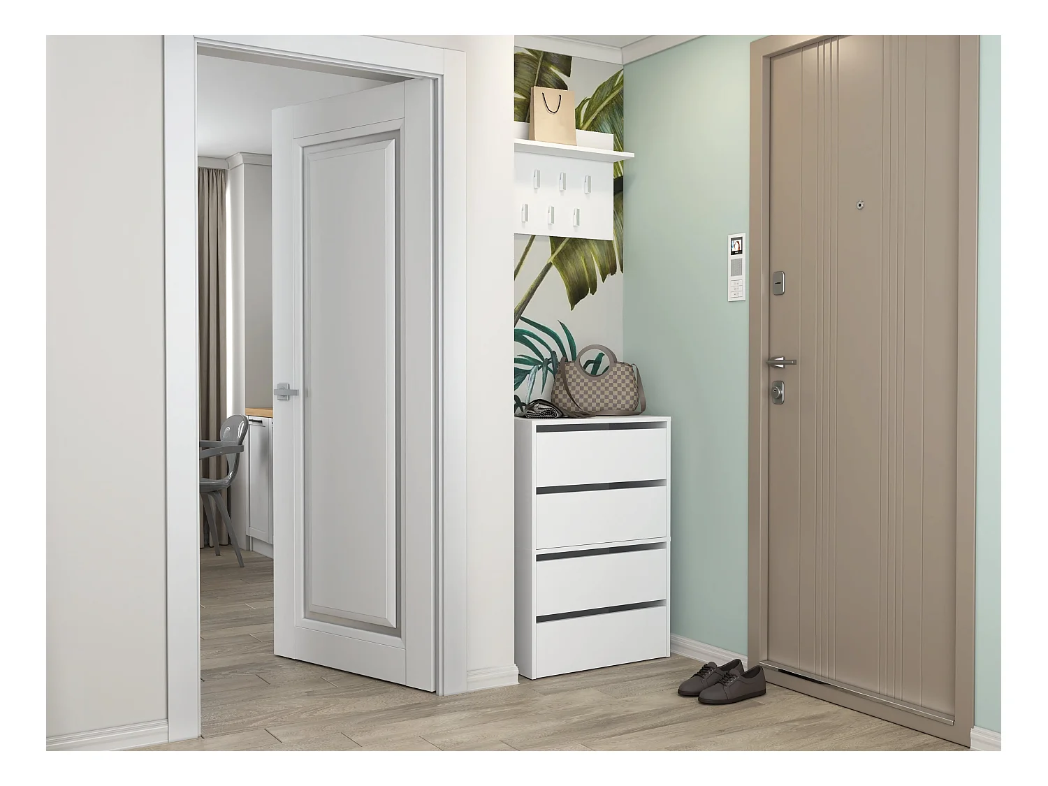 Scarpiera ingresso 60x88x36 cm bianco SCAT2