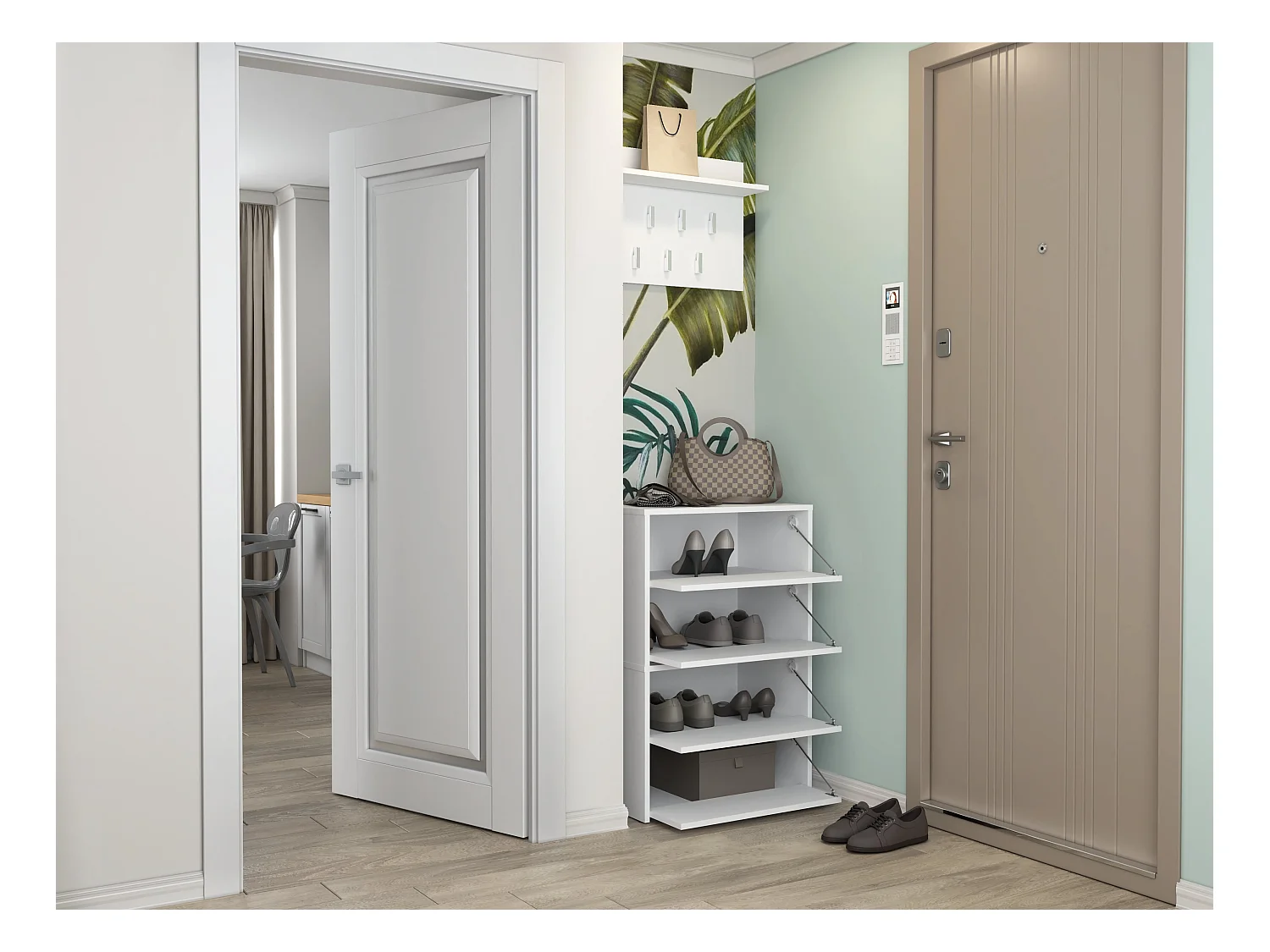 Scarpiera ingresso 60x88x36 cm bianco SCAT2