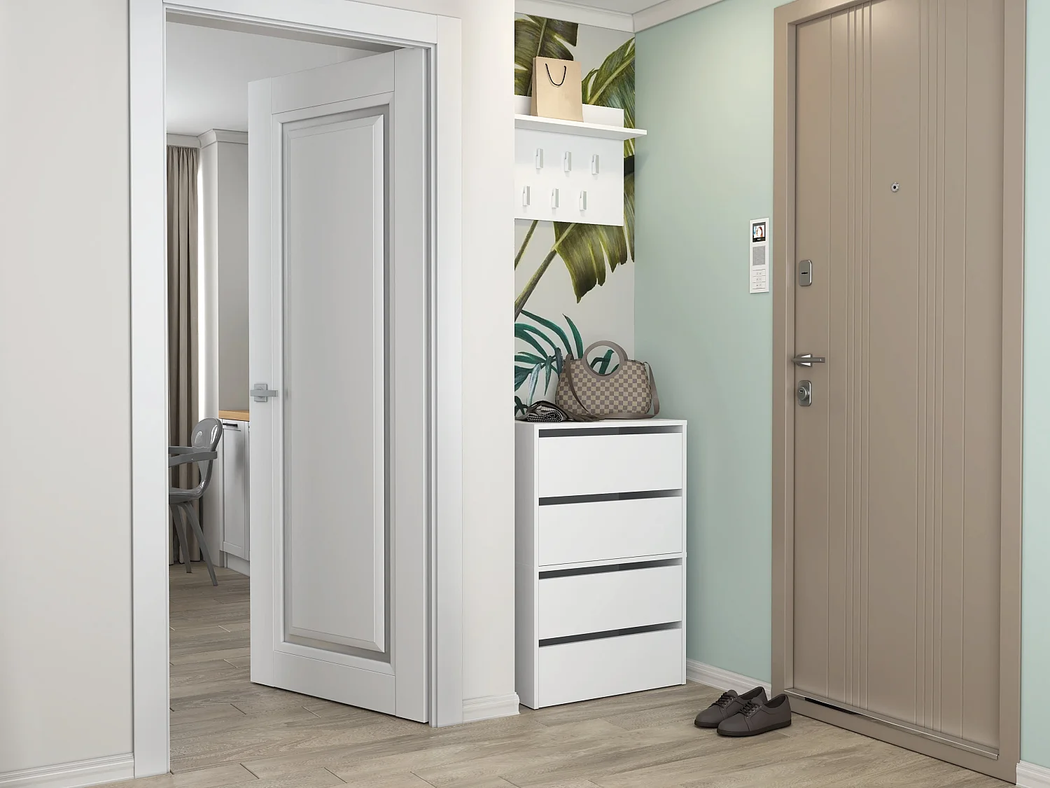 Scarpiera ingresso 60x88x36 cm bianco SCAT2