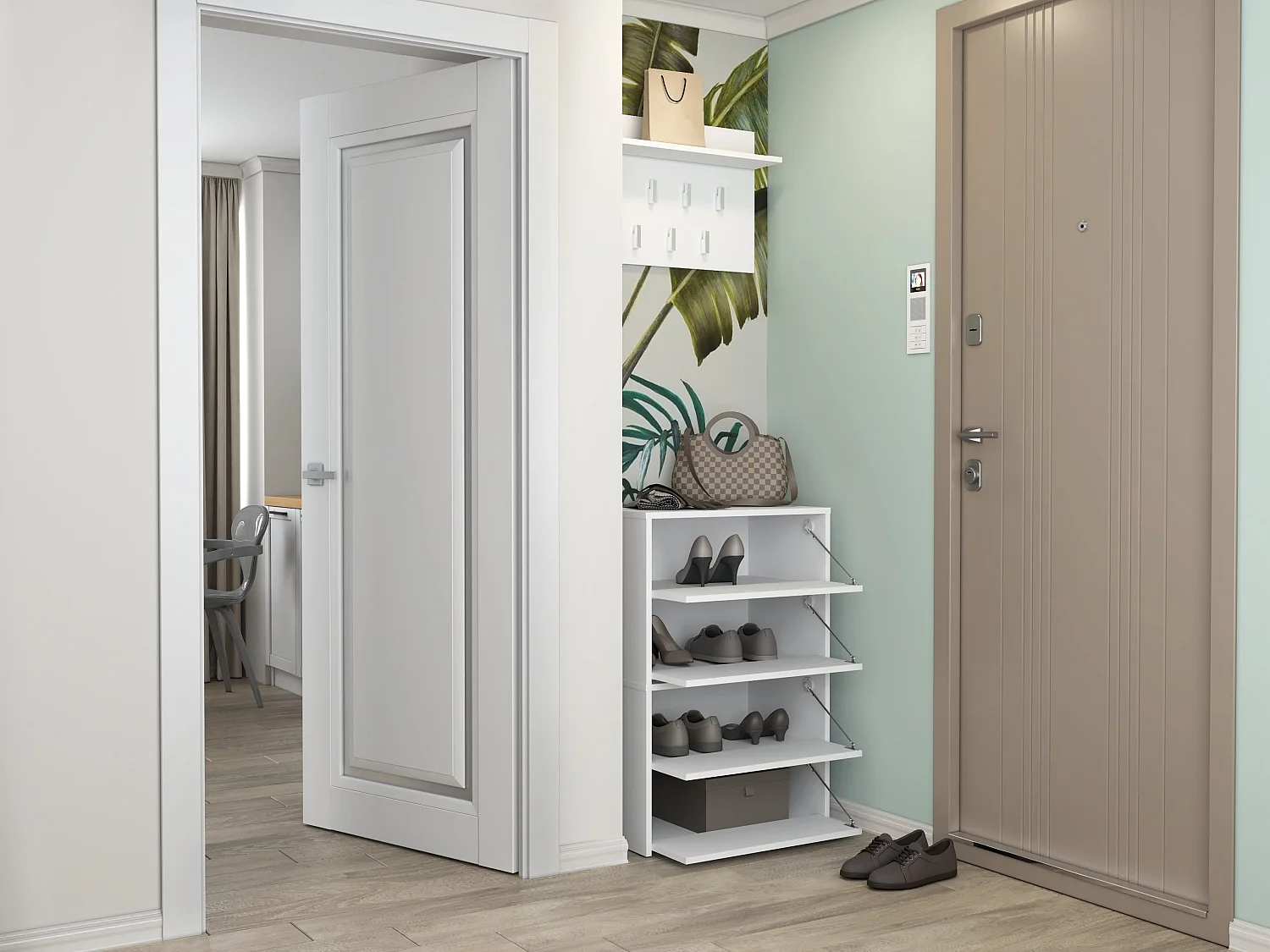 Scarpiera ingresso 60x88x36 cm bianco SCAT2