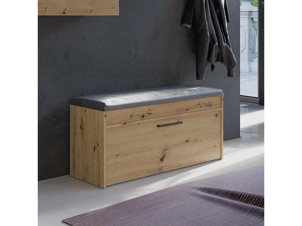 Scarpiera con panca 100x49x35 cm rovere naturale SCAT6