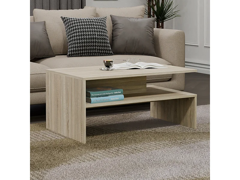 Tavolino da salotto design moderno 90x45x60 cm rovere TST2