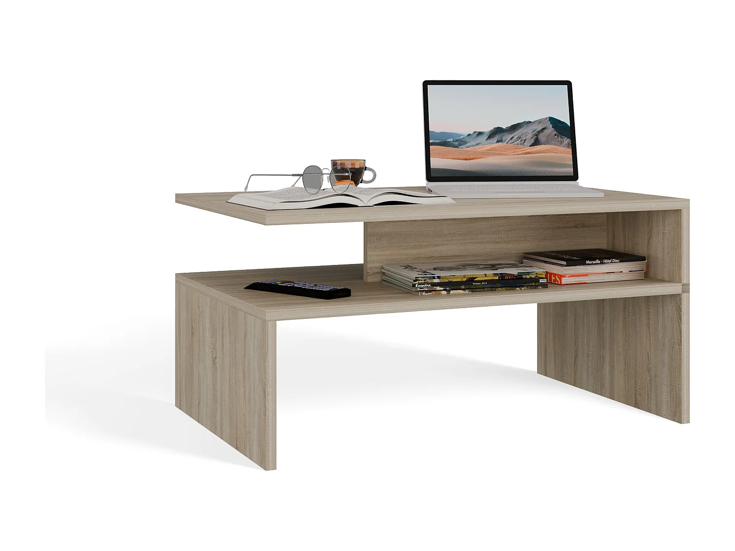 Tavolino da salotto design moderno 90x45x60 cm rovere TST2