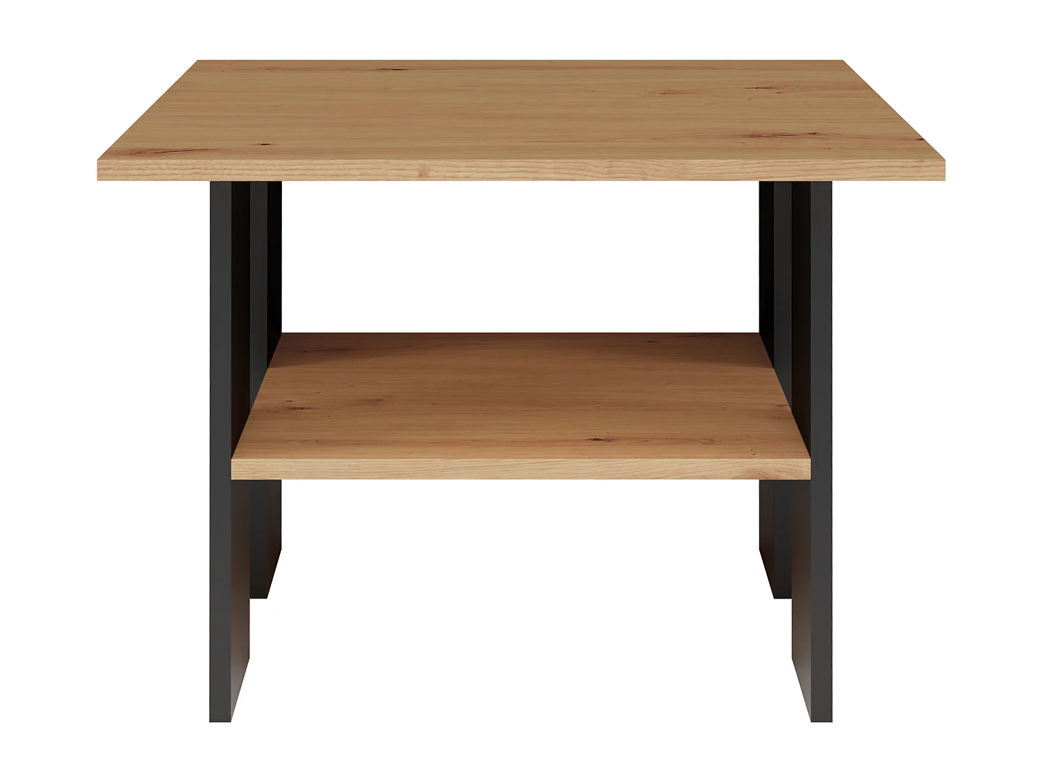 Tavolino da salotto stile moderno 60x45x60 rovere e nero TST7