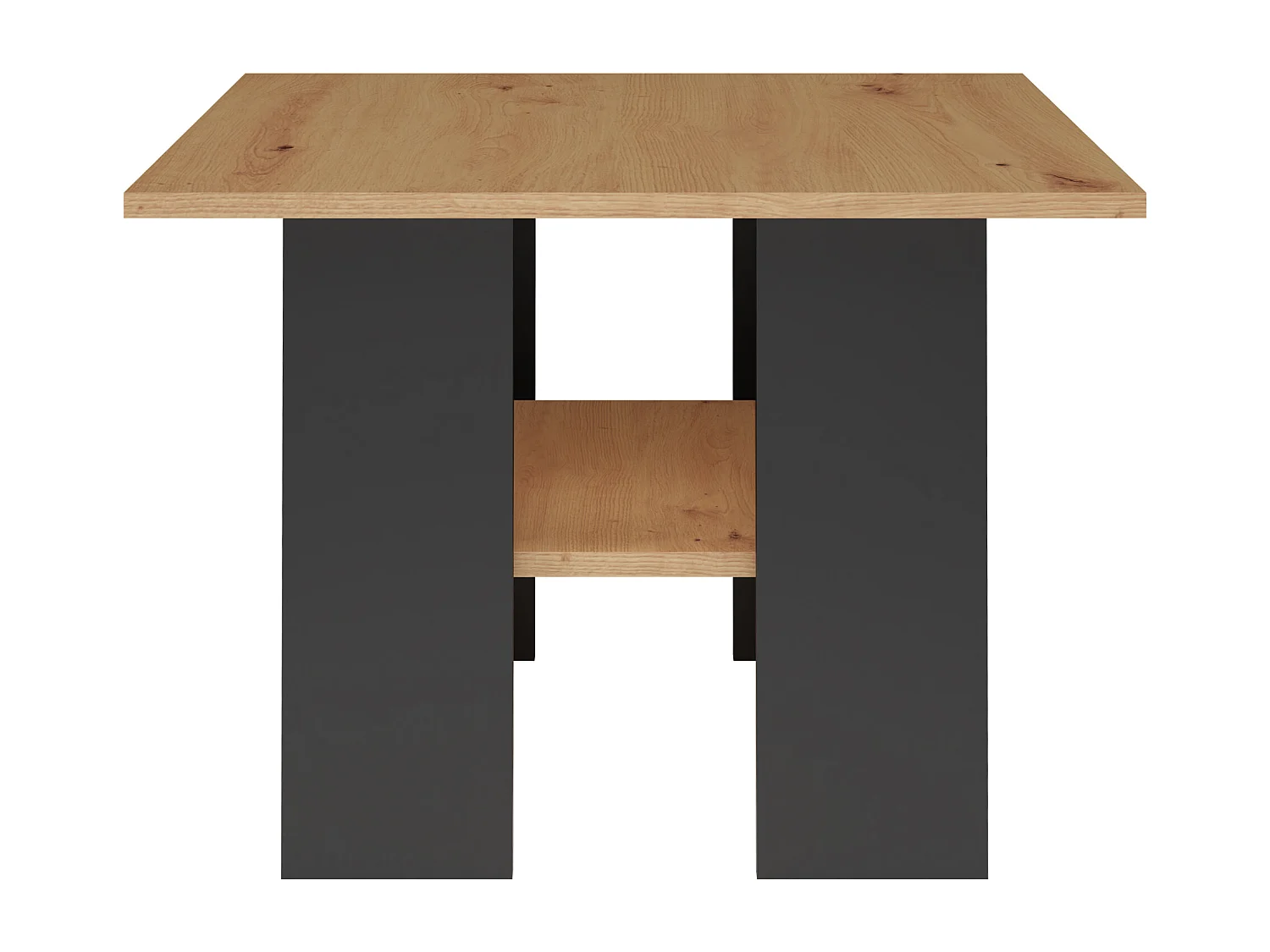 Tavolino da salotto stile moderno 60x45x60 rovere e nero TST7