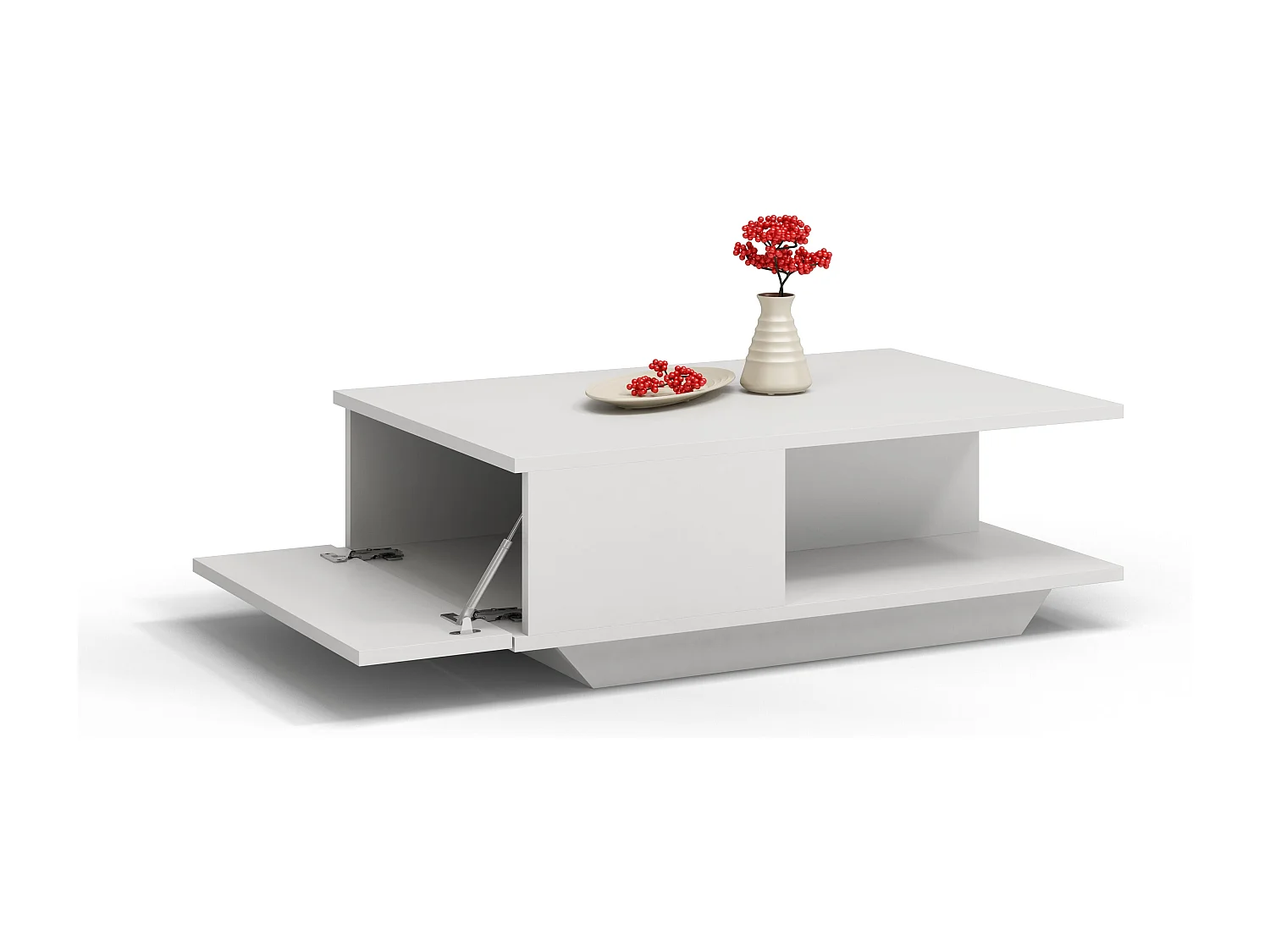 Tavolino design moderno 90x60x42 cm bianco opaco TST3